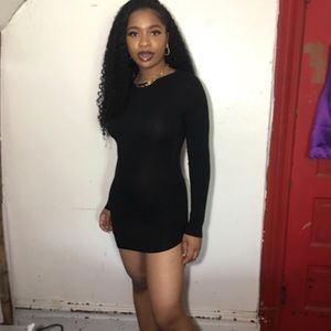 black mini dress